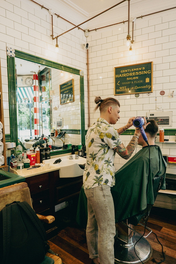 Barber at work